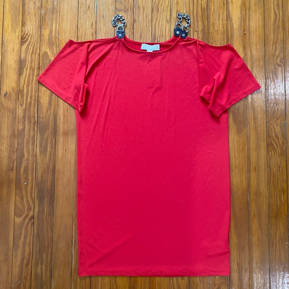 Red Dress with Chain Straps